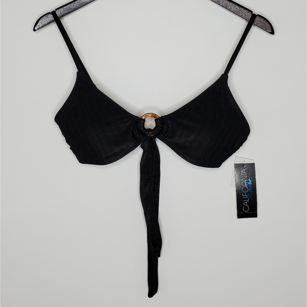 California Waves Shiny Ribbed Triangle Bikini Top